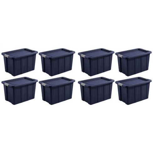 Sterilite 30 Gallon Tuff1 Storage Tote, Stackable Bin with Lid, Plastic  Container to Organize Garage, Basement, Attic, Gray Base and Lid, 4-Pack