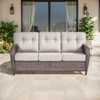 Belord 75" Outdoor Sofa PE Wicker Patio Couch, Patio Furniture Sofa Couch with Deep Seat and Olefin Cushion Cover for Porch Balcony Deck - 3 of 4