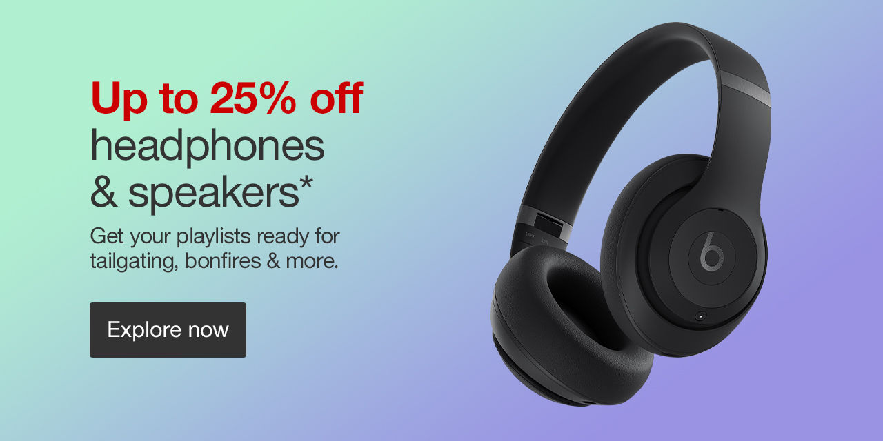 Up to 25% off headphones & speakers* Get your playlists ready for tailgating, bonfires & more. Explore now >