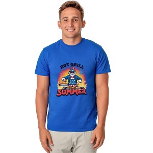Men's Hot Grill Summer Burger Patriotic Funny T-Shirt For Adults - 1 of 1