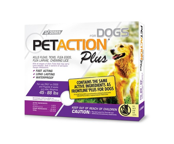 PetAction Plus Dog Insect Treatment - 45-88lbs