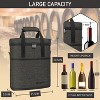 OPUX 3 Bottle Wine Carrier Tote, Insulated Leakproof Cooler Travel Bag, Portable Picnic BYOB Beach Party Gift Christmas - 3 of 4