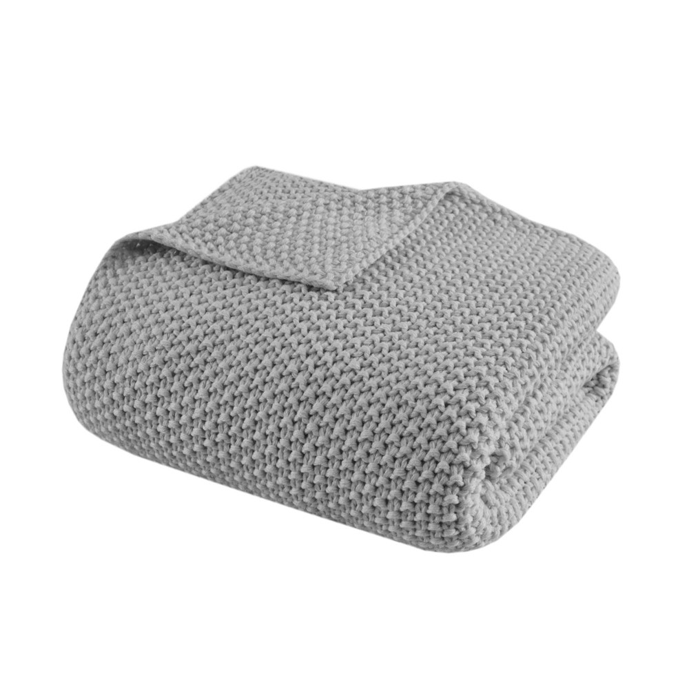 Photos - Duvet 50"x60" Bree Knit Throw Blanket Gray