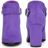 BLISSFUL STEP Buckle Chunky Heels with Side Zip Ankle Boots for Women - 2 of 4