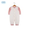 MyKids-USA Baby Solid Color Pit Strip Fabric Single Breasted Design Cotton Jumpsuit Pajamas - 4 of 4