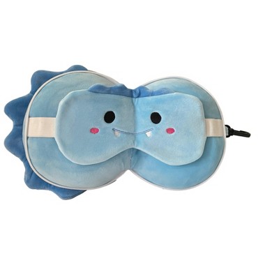 Kids 2-in-1 Travel Pillow and Eye Mask Animal Plush Soft Eye Mask Blindfold for Sleeping, Nights and Travel