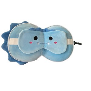 Kids 2-in-1 Travel Pillow and Eye Mask Animal Plush Soft Eye Mask Blindfold for Sleeping, Nights and Travel - 1 of 4