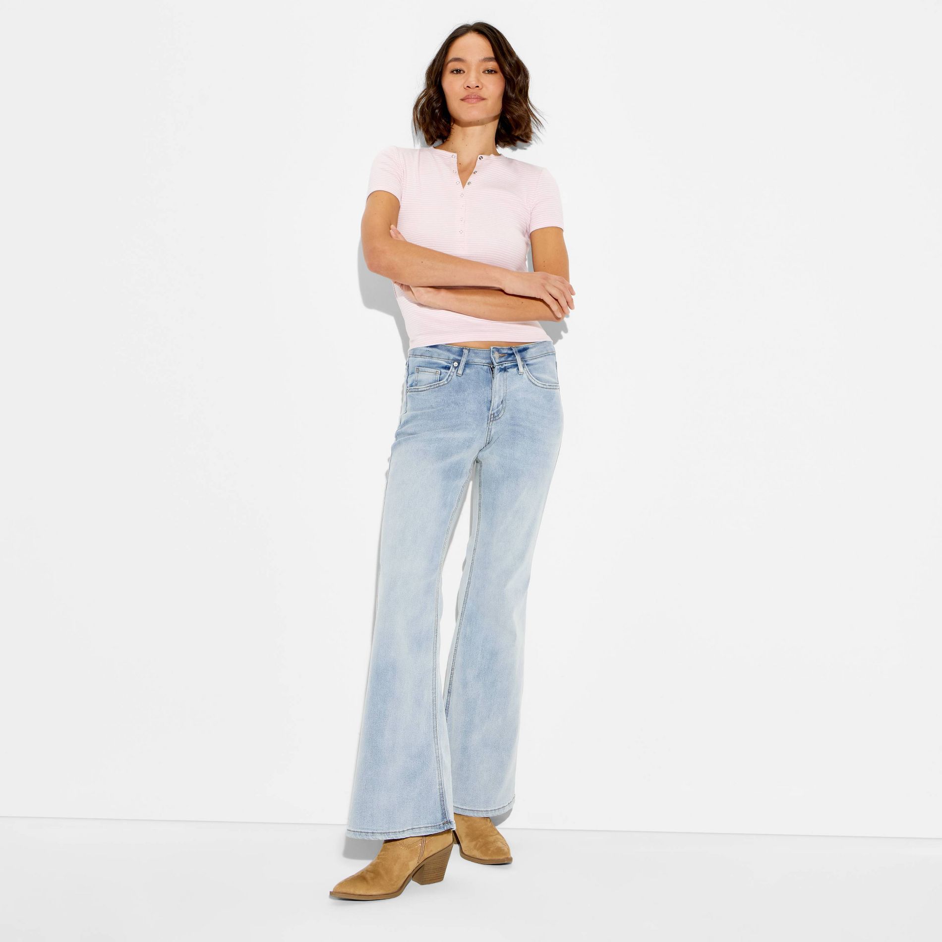 Women's Mid-Rise Curvy Flare Jeans - Wild Fable™