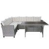 vidaXL 3-Piece Patio Lounge Set with Cushions, Weather-Resistant PE Rattan, Powder-Coated Steel Frames, Gray Color, Easy Care & Assembly - 3 of 4