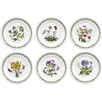 Portmeirion Botanic Garden Side Plates, Set of 6, Fine Earthenware, Made in  England - Assorted Floral Motifs,6.5 Inch