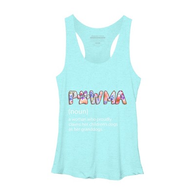 Women's Design By Humans Grandmother Loves Grandogs Pawma By littlesenh1 Racerback Tank Top