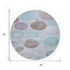 Blue And Brown Geometric Washable Indoor Outdoor Area Rug - 3 of 4