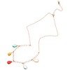 Anna-Kaci Pearl Beaded Necklace with Colorful Teardrop Crystal Charms - Gold - 3 of 4