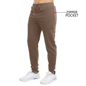 Blu Rock Men's Modern Fit Heavyweight Classic Fleece Jogger Sweatpants With Zipper Side Pockets - 1 of 4