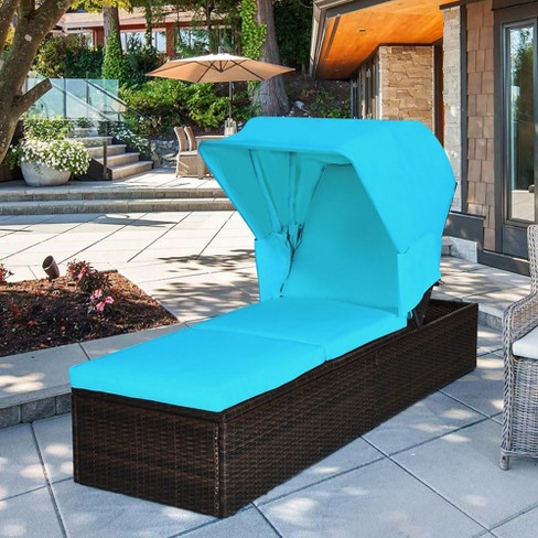 Outdoor chaise best sale with canopy