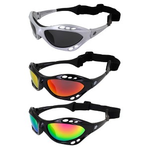 3 Pairs of Birdz Eyewear Seahawk Safety Goggles with Flash Mirror, Red Mirror, Pink Mirror Lenses - 1 of 4