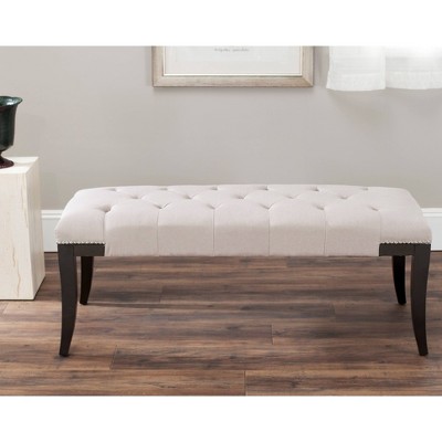Gibbons Bench with Tufting - Taupe - Safavieh , Brown