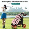 Costway Folding 4 Wheels Golf Push Cart W/Bag Scoreboard Adjustable Handle Red\Blue\Gray\Green - 3 of 4