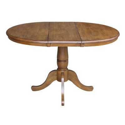 Pecan Round Extendable Wood Counter Height Table