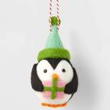 Boiled Wool Penguin with Green Hat Christmas Tree Ornament - Wondershop™