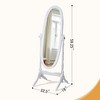 Dolonm Queen Anne Style 16 in. W x 59.25 in. H Floor Mirror Standing Mirror Tilting Oval Wood Full Length Mirror - 4 of 4