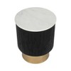 Modern Accent Table with Marble Top & Metal Base - Contemporary Wood Side Table for Living Room, Bedroom, Home & Office - 20" Black & White - 3 of 4