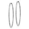 Black Bow Jewelry 1.5mm x 44mm 14k White Gold Satin Diamond-Cut Endless Hoop Earrings - 2 of 4