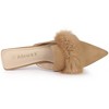 Allegra K Women's Pointed Closed Toe Faux Fur Slip-on Flat Slide Mules - 4 of 4