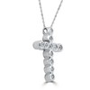 Pompeii3 3/4ct Diamond Bezel Cross Pendant 14K White Gold - 2 of 4