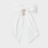 Rhinestone Bride Charm Hair Bow Barrette - White - 2 of 3