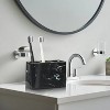 LunaLulinlk Toothbrush Holder, 3 Slots Electric Toothbrush and Toothpaste Holder, Resin Bathroom Countertop Storage Bathroom Black - 3 of 4