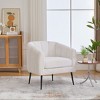 Aortzio 29.92"W Tufted Upholstered Barrel Chair With Metal Legs - 4 of 4