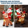 7ft Outdoor Christmas Inflatable Santa Claus with Reindeer, Indoor Blow Up Yard Xmas Decor with Built-in Bright 5 Led Lights for Holiday Party Home - 4 of 4