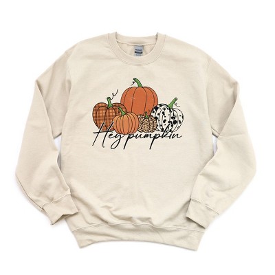Simply Sage Market Women's Graphic Sweatshirt Hey Pumpkin Cursive