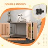 Gulches Dog Crate Furniture Side End Table with Storage, Dog Kennel Furniture Indoor with Double Doors for Medium and Large Dogs, Walnut - 3 of 4