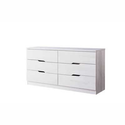 Nelton 6 Drawers Dresser White Oak - miBasics