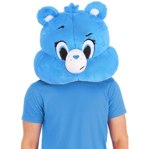 HalloweenCostumes.com One Size Fits Most   Care Bears Adult Grumpy Bear Mascot Head, Blue - 1 of 3