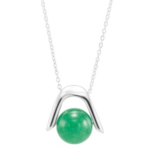 Silpada 'Fresh Orb' Sterling Silver Green Aventurine Pendant Necklace, 18" + 2" - 1 of 4