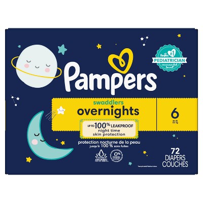 Pampers Swaddlers overnights Diapers Enormous Pack  Size 6 - 72ct