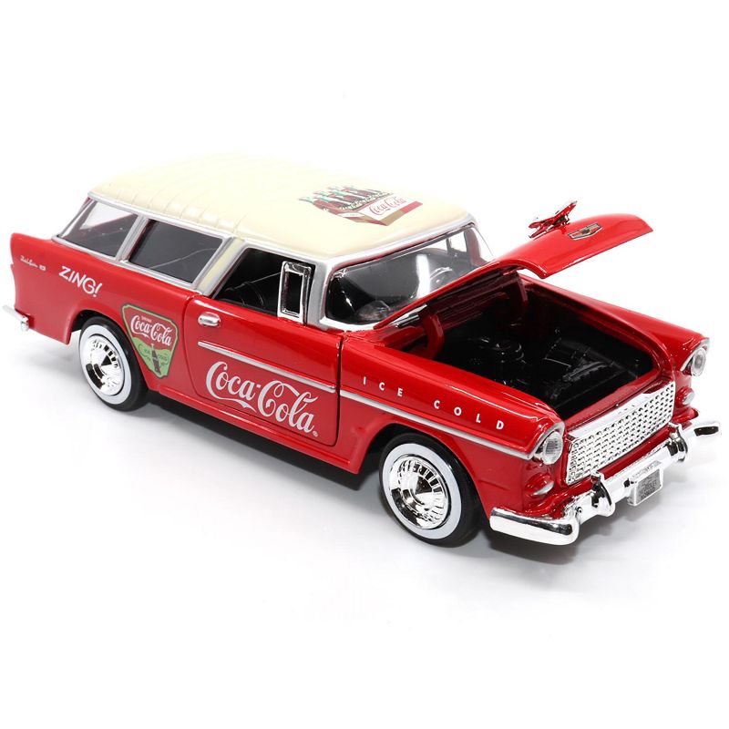 1955 Chevrolet Bel Air Nomad Red with White Top "Coca-Cola" 1/24 Diecast Model Car by Motor City Classics, 2 of 6