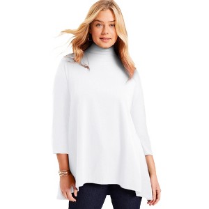 June + Vie by Roaman's Women's Plus Size One+Only Mock-Neck Tunic - 1 of 4