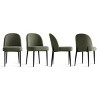 Upholstered Dining Chairs with Linen Blend Fabric and Metal Legs, Modern Armless Side Chairs for Dining Room-Maison Boucle - 3 of 4