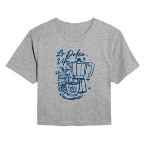 Women's - Emily in Paris - La Dolce Vita Cropped Graphic T-Shirt - 1 of 4