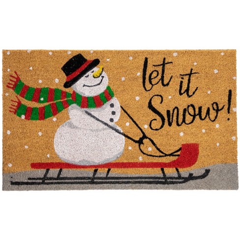 Buy: Welcome Winter Peppermint Snowman Doormat Winter