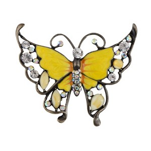 Anna-Kaci Antique Inspired Rhinestones Enamel Opal Butterfly Insect Brooch Pin - 1 of 4