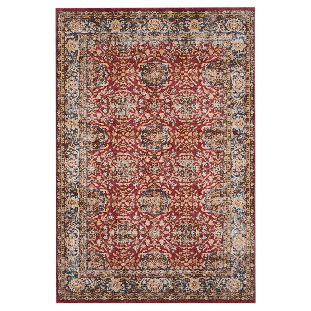 5'3inx7'6in Orten Medallion Area Rug Red/Royal - Safavieh