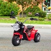 Aosom 6V Kids Motorcycle Dirt Bike Electric Battery-Powered Ride-On Toy Off-road Street Bike Rechargeable with Horn Headlights Realistic Sounds 1.24mph Speed for Girls Boy 18 - 36 Months Red - 2 of 4