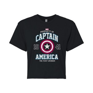 Women's - Marvel - Captain America The First Avenger Cropped Graphic T-Shirt - 1 of 4