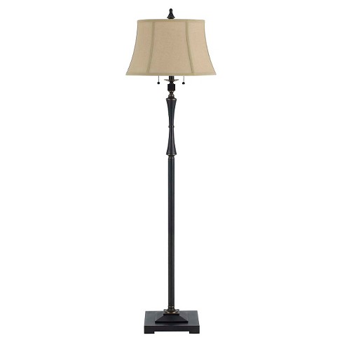 Cal Lighting Madison Dark Bronze Finish Metal Twin Pull Floor Lamp