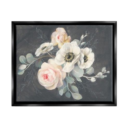 Stupell Industries Rose Anemones Flowers Chalk Pink Black Design - image 1 of 4